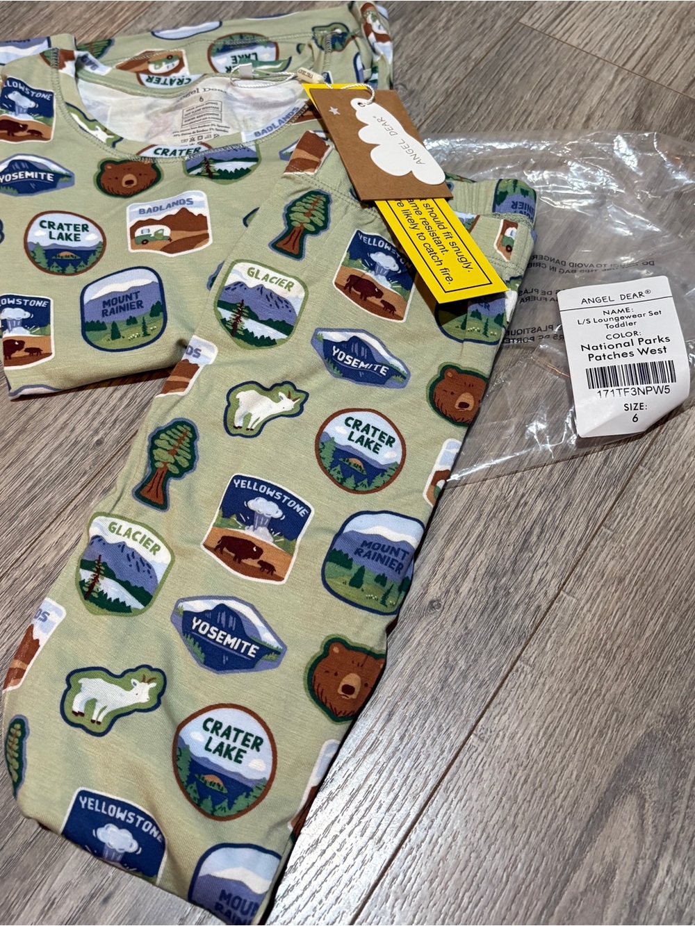 Angel dear NWT size 6 pajamas national parks